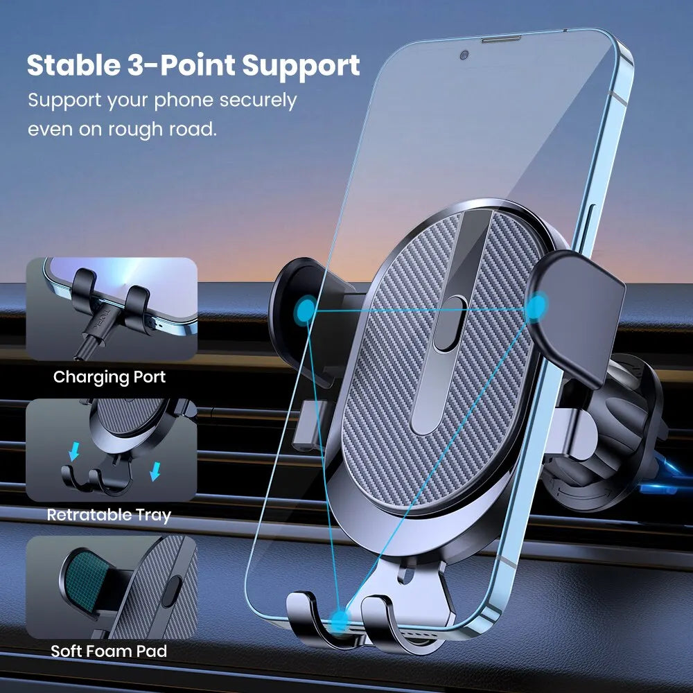 Car Phone Holder Mount with Hook Clip for iPhone Samsung